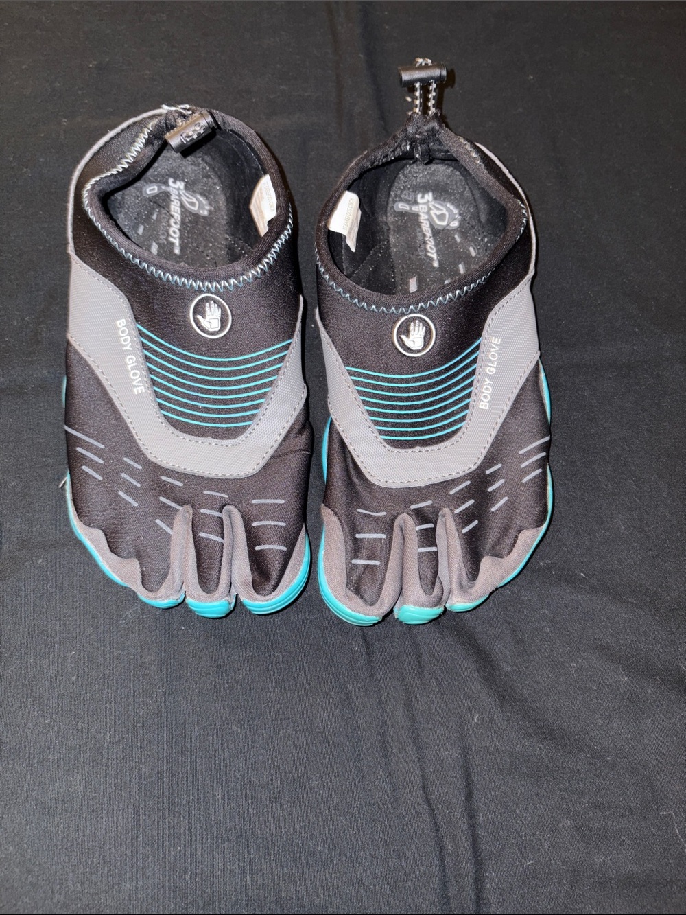 Body Glove Kids Black and Teal Five-Toe Water Shoes